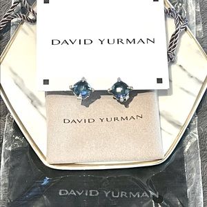 Authentic David Yurman Châtelaine® Earrings with Hampton Blue Topaz and Diamonds